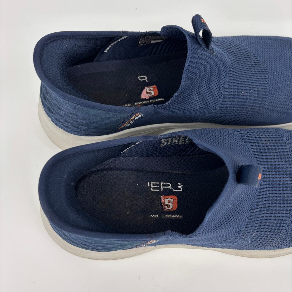 Skechers Slip Ins Sneakers Mens Size 11.5 Blue Hands Free Ultra Flex Smooth Step - Picture 7 of 10